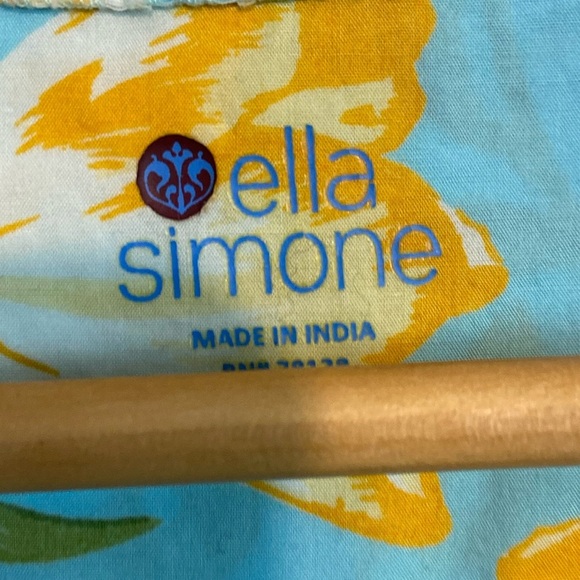 Ella Simone Cottagecore Night Dress Yellow Tulip Floral Print Ruffle Cotton - Picture 4 of 9